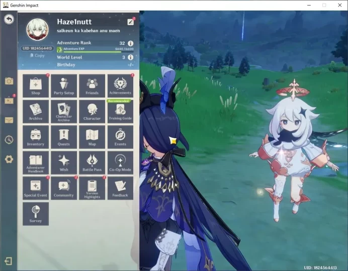 ASIA|AR 32|2 Limited + 1(*5Weapon)|(CLorinde,Vodyanitsa)|2 Standard Keqing,Mona|Birthday Unset|Female MC|Take Mail|GI8171