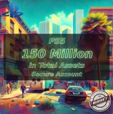 PS5 Level 120 + 150 Million in Total Assets ( 30 Million Pure Cash + 120 Million in Cars ) #LOT-143519