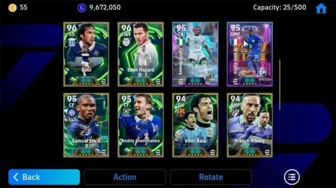 Android|Power 3132|14 Epic Honda Keisuke,Raul,Daniele Massaro,Aubameyang,Eto'o|11 Show Time Alejandro Balde,Etc|PES2027|EF4045