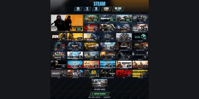 【99 Games✨$389】【CS2 PRIME】 Totally Accurate Battle Simulator, Dead by Daylight, Call of Duty: Black Ops III, PAYDAY 2, Deep Rock Galactic