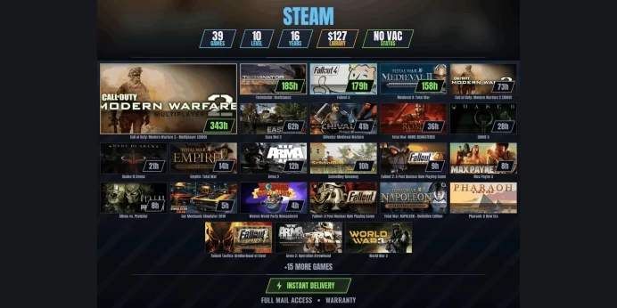【39 Games⭐$129】 Empire: Total War, Fallout 4, Terminator: Resistance, Medieval II: Total War, Call of Duty: Modern Warfare 2 (2009)