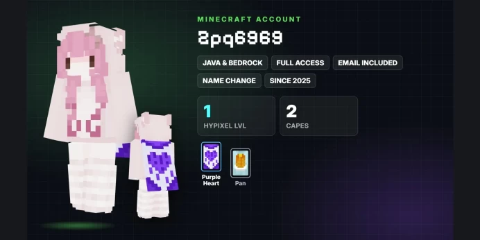 ✨ 2 Capes: Purple Heart, Pan ✅ Java & Bedrock & Full Access