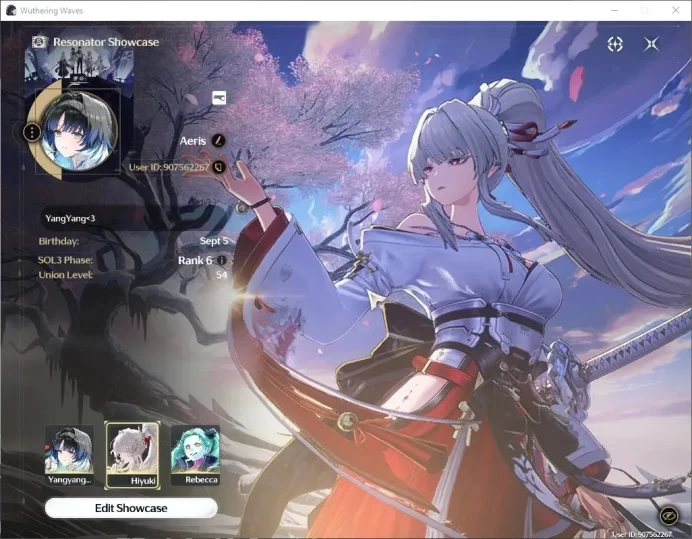 SEA|UL 54|3 Limited (Yangyang:Xuanling +Sign) Hiyuki,Rebecca +1 STD Char (Encore)|DB Lv30|Male MC|Log Kuro|Take Mail|WW4413