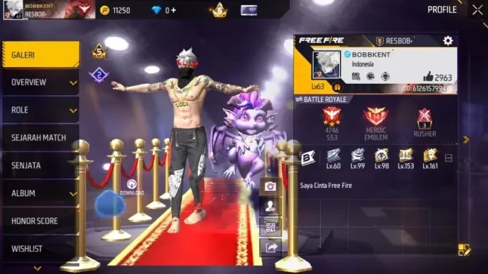Indonesia|AK47 Draco Lv7,SCAR Megalodon Lv6,Woodpecker Majestic,AUG Blazing|Many Skin|322 Vault+137 Bundle|Log Google|(FF1563)
