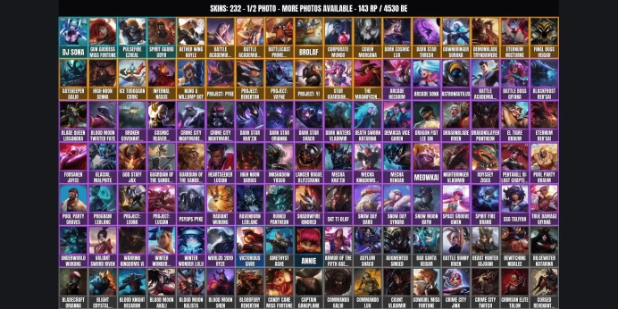 [EUW] 232 skins ⭐ 166 champions ✨ 4530 BE ✅ Level 56 ⚡ Gun Goddess Miss Fortune ⭐ Pulsefire Ezreal ✨ DJ Sona ✅ Spirit Guard Udyr