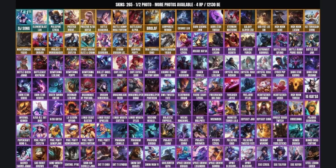 [SEA] GOLD I ⭐ 265 skins ✨ 170 champions ✅ 12130 BE ⚡ Level 455 ⭐ Pulsefire Ezreal ✨ DJ Sona ✅ Elementalist Lux ⚡ Ice Toboggan Corki
