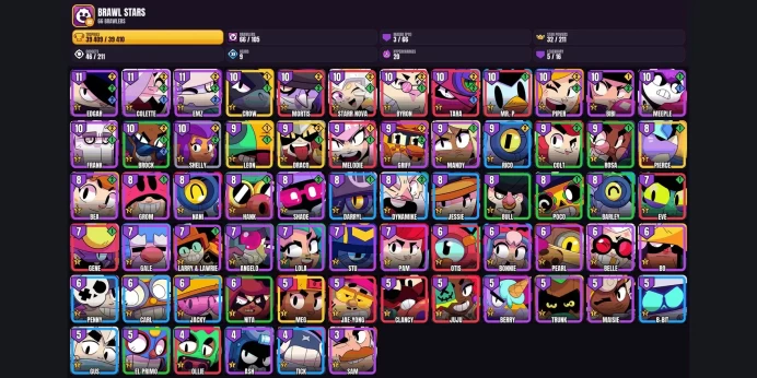 【Android/iOS】 66 BRAWLERS ✅ 3 MAXED ⚡ 5 LEGENDARY ✨ 39409 TROPHIES ⭐ LEON ✨ MEG ✅ PIERCE ⚡ CROW ⭐ DRACO ✨ EDGAR ✅ COLETTE ⚡ MORTIS ⭐ RICO