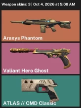 【TR】 3 Skins | Araxys Phantom + Valiant Hero Ghost + ATLAS // CMD Classic | Lvl: 50 | Rank: Ranked Ready | FULL ACCESS