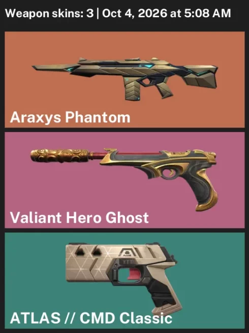 【TR】 3 Skins | Araxys Phantom + Valiant Hero Ghost + ATLAS // CMD Classic | Lvl: 50 | Rank: Ranked Ready | FULL ACCESS