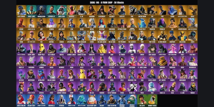 [PC/PSN/XBOX] 140 skins ✨ Blue Striker ✅ Trilogy ⚡ Warpaint ⭐ Rose Team Leader ✨ Midas ✅ Deadpool ⚡ Raz ⭐ Sentinel ✨ Era ✅ Mizuki ⚡ Kymera