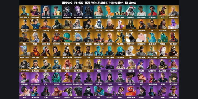 [PC/PSN/XBOX] 202 skins ✅ Ghoul Trooper ⚡ Reaper ⭐ Vivi Chroma ✨ Breakpoint ✅ Darth Vader ⚡ Kado Thorne ⭐ Kymera ✨ Paradigm (Reality-659)