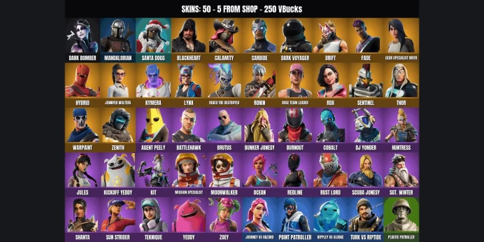[PC/PSN/XBOX] 50 skins ⭐ Take The L ✨ Point Patroller ✅ Rose Team Leader ⚡ Warpaint ⭐ Kymera ✨ Mandalorian ✅ Ronin ⚡ Sentinel