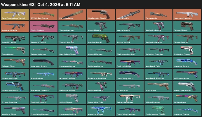 【EU】 63 Skins | Evori Dreamwings Vandal + Neo Frontier Sheriff + Kuronami Vandal + Hush Ghost | Rank: Ranked Ready | FULL ACCESS