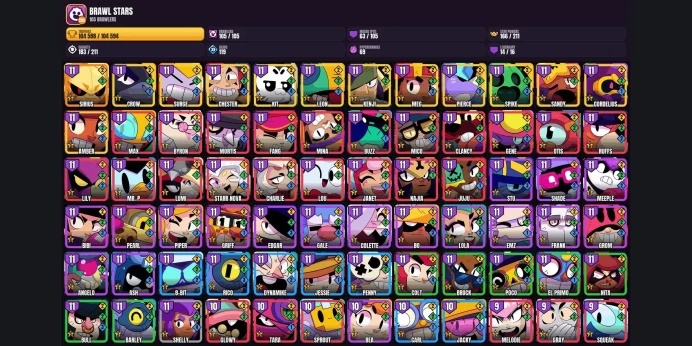 【Android/iOS】 105 BRAWLERS ✅ 63 MAXED ⚡ 14 LEGENDARY ⭐ 104588 TROPHIES ✨ CHESTER ✅ AMBER ⚡ KIT ⭐ KENJI ✨ LEON ✅ NORI ⚡ DRACO ⭐ SPIKE ✨ CROW