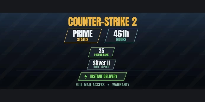【9 Games】【CS2 Prime Premier✨461h✅3 MEDALS⚡25 LVL】 2025 Service Medal, Premier Season Two Medal, Global Offensive Badge | Pummel Party
