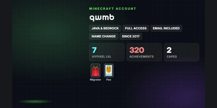 ✨ 2 Capes: Migrator, Pan ✅ Java & Bedrock & Full Access