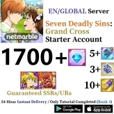 Global 7DS Grand Cross Starter Account With 1700-1800 Diamonds & 5+ SSR & Ultimate Escanor + Traitor Meliodas Guaranteed & 3+ SSR Tickets