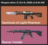【EU】 2 Skins | Sentinels of Light Phantom + Reaver Vandal | Lvl: 53 | Rank: Ranked Ready | FULL ACCESS