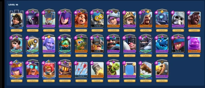 clash royal - lvl71 " 32 cards max !!!! best account in all market "life time warranty : 2499