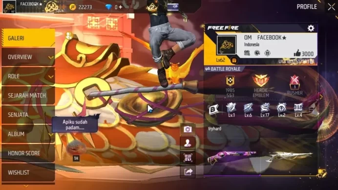Indonesia|3 EVO AK47 Draco,MP5 Platinum Divine,MP40 Cobra|Scythe Cakar Naga Etc|Many Skin|239 Vault 96 Bundle|Log Google|FF1549