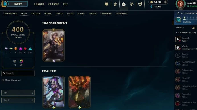 Teamfight Tactics EUW | Level 442 | 396 Skins | Immortalized Legends Kai'Sa
