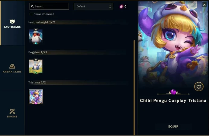 Teamfight Tactics EUW | Chibi Pengu Cosplay Tristana | Unranked | Email Changeable