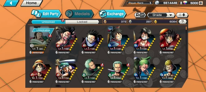 One Piece Bounty Rush | Android | 4700-5000 Diamonds | 6300+ Gold Fragments