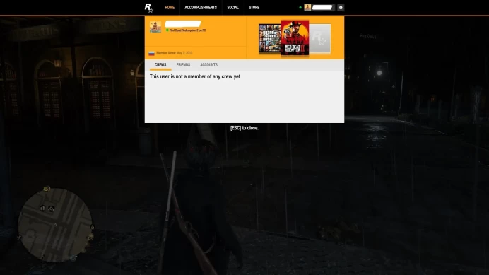Red Dead Redemption 2 | RDO Level 57 | 5,000 Gold | 500,000 RDO $