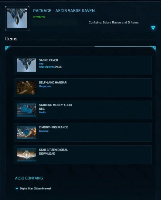 Star Citizen | Sabre Raven | Ship Activated
