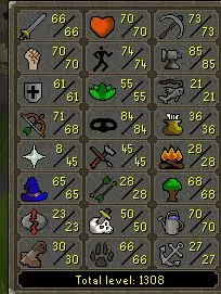 Old School Runescape | 1300 Total Level | 160 Quest Points