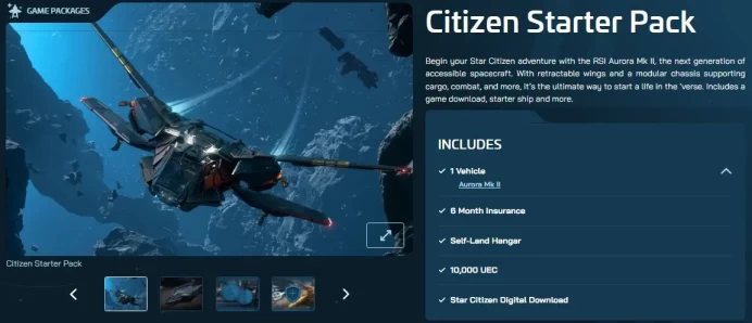 Star Citizen | Aurora mk2 Starter | 6 Month Insurance