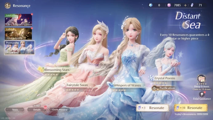 Love and Deepspace | Europe Server | 7,085+ Diamonds | 71+ Resonance Crystals