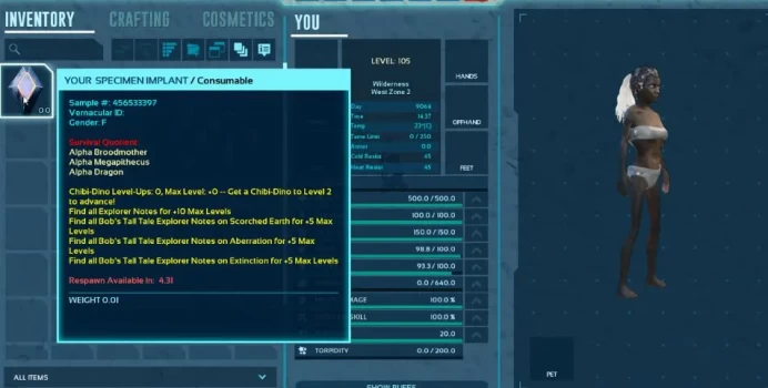 Ark Survival Ascended | SmallTribes PvP | Level 105 Female | 3 Alpha Bosses