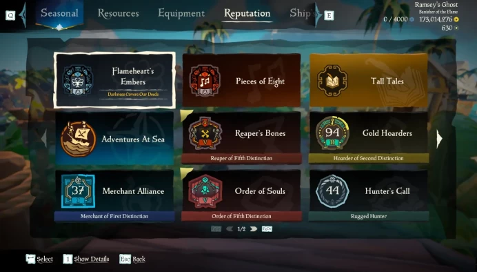 Sea Of Thieves | 1000 & 1000 PvP Levels | 173M Gold | 630 Ancient Coins
