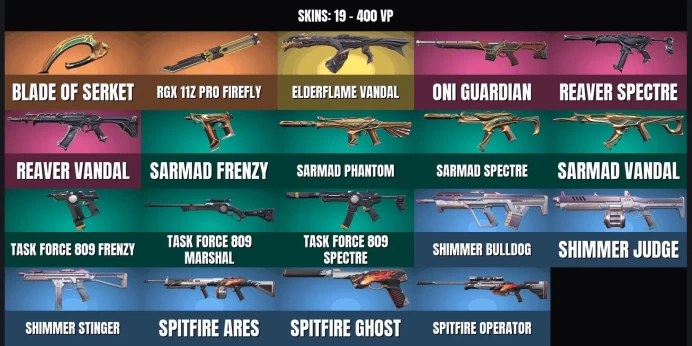 [AP] Bronze 2 ✅ 19 skins ⚡ 2 KNIVES ⭐ 5 agents ✨ Elderflame Vandal ✅ RGX 11z Pro Firefly ⚡ Blade of Serket ⭐ Reaver Vandal ✨ Reaver Spectre