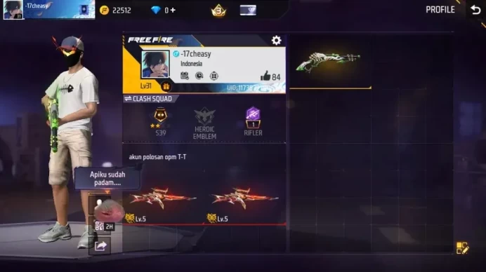 Indonesia |M1887 Hand of Hope|EVO Woodpecker Majestic Prowler|AN94 Tornado Bolt|25 Vault, 7 Bundle|Log Google|Check SS|FF1584