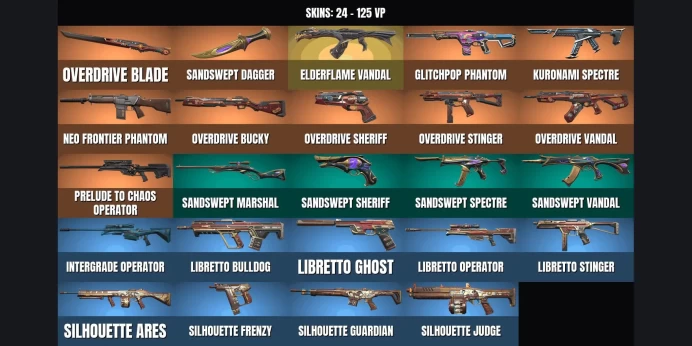 [EU] Silver 1 ⚡ 24 skins ⭐ 2 KNIVES ✨ 24 agents ✅ Elderflame Vandal ⚡ Glitchpop Phantom ⭐ Prelude to Chaos Operator ✨ Overdrive Bucky