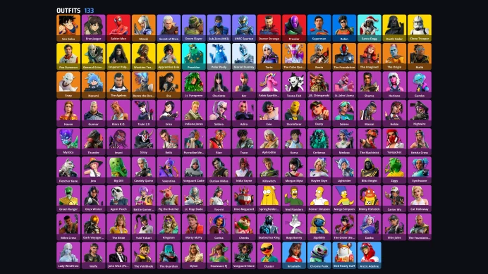 133 skins | Son Goku | Eren Jaeger | Mizuki | Spider-Man | Darth Vader | Malik | The Cube Queen | Nezumi | The Foundation | Ronin | A5600