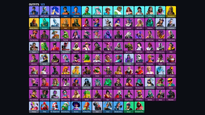 123 skins | Hades | Zeus | Cheeks | Wonder Onesie | Augury | Explorer Emilie | Soleil | Spectral Devourer | Miles Cross | A5609