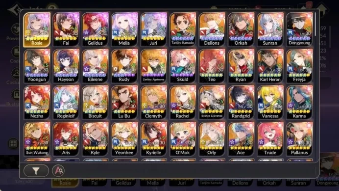 Global|Full EX7(RosieTC2,FaiTC 1,GelindusTC1,MeliaTC0,JuriTC0)|1LegSkin|46TC6(Tanjiro,Dellons,Orkah,etc)|Netmarble| 7KR144B