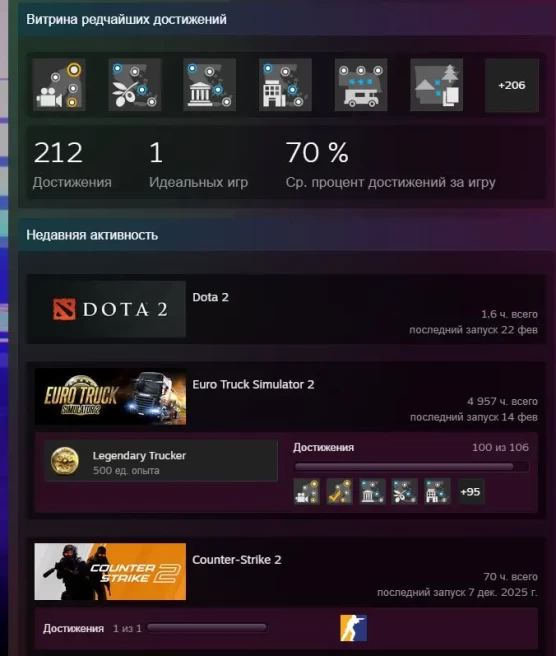 Steam Account | 5,000 Hours Played | Rare Achievements | Personal