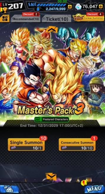 Dragon Ball Legends Global | 75,000-80,000 Crystals | 0-4 LF | Android Only