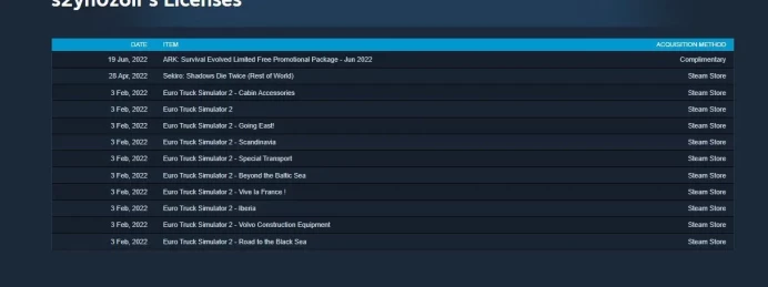 Steam Account | Euro Truck Simulator 2 + 9 Map DLCs | Sekiro: Shadows Die Twice | ARK: Survival Evolved