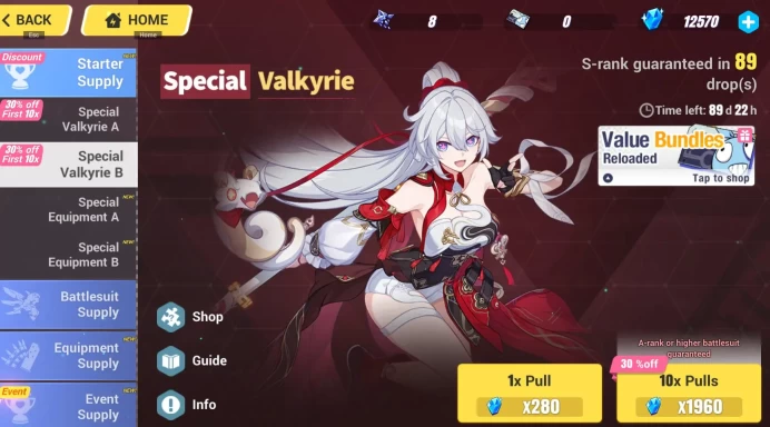 Honkai Impact 3rd | NA Server | Level 44 | 12,570 Crystals | 5 Supply Tickets