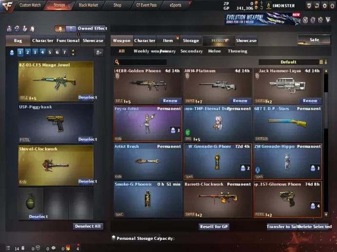 CrossFire West | Sergeant Rank | VIP Account | Barrett-Cobalt Beast M200 CheyTac | Supernova Dominator Gatling Gun | Infernal Toy