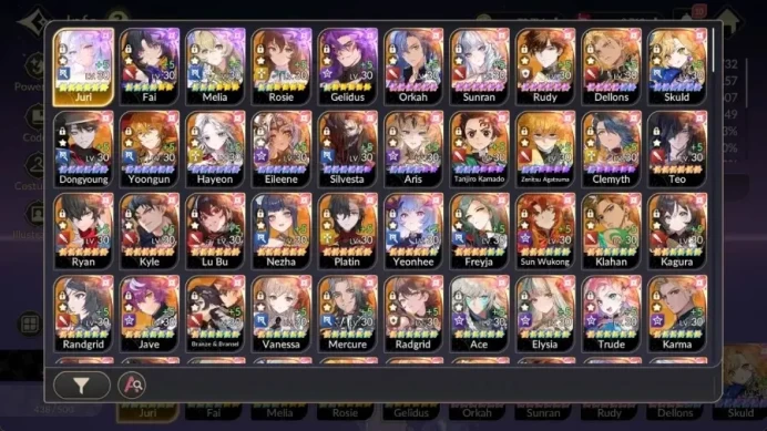 Global|Full EX7(JuriTC6,FaiTC4,MeliaTC3,RosieTC2,GelidusTC1)|102TC6(Juri,Orkah,Sunran,Rudy,Dellons,etc)|Netmarble| 7KR143B
