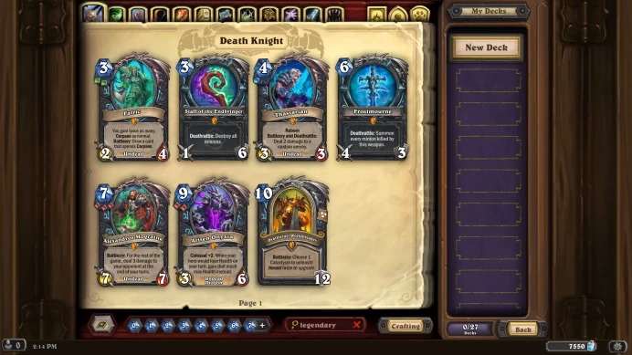 Hearthstone Europe | 22 Legendary Cards | 31 Epic Cards | 7550 Dust | 3575 Gold