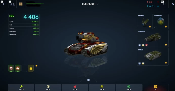 Tanki Online | Warrant Officer 4 | 652 Tankoins | Hornet + Hammer XT | Booster 12
