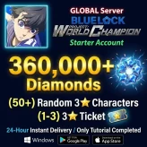 Global | 360,000 Diamonds | 50 Random 3-Star | 1-3 3-Star Tickets