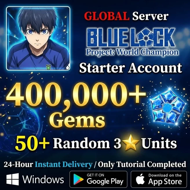 Global Server | 400,000+ Gems | 50+ Random 3-Star Characters